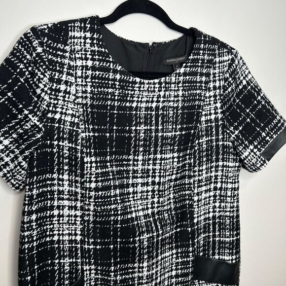 Banana Republic tweed career preppy black and white mod dress size 6 - Picture 2 of 6